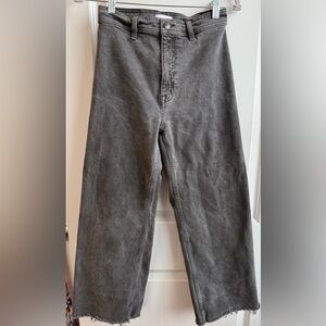 Pistola Penny High Rise Wide Leg Jean Washed Gray Contemporary Raw Hem size 26